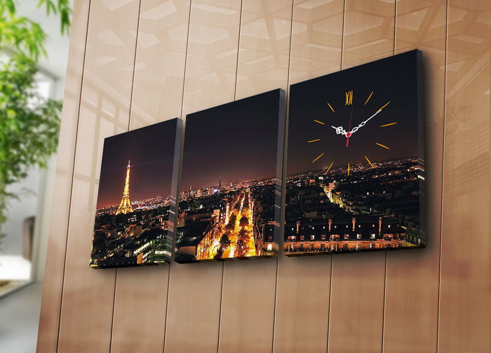 Wallity Reloj de Pared de Lienzo Decorativo 3 Piezas Multicolor Wallity Reloj de Pared de Lienzo Decorativo 3 Piezas Multicolor